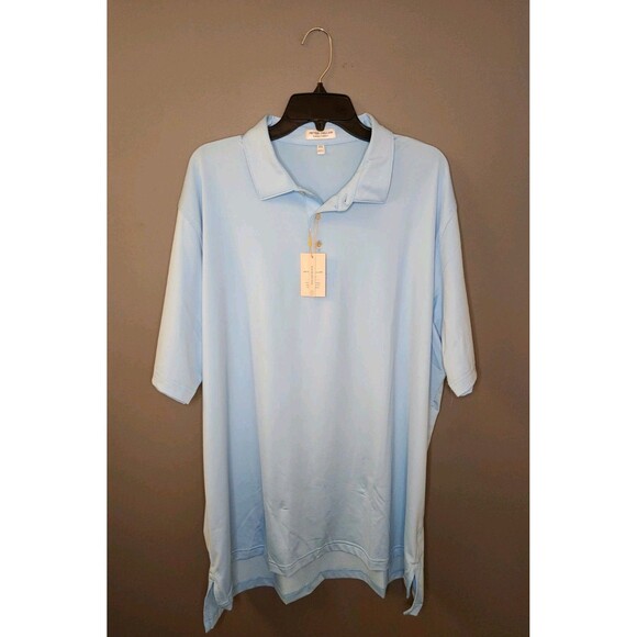 NWT Peter Millar Summer Comfort Polo Shirt Men's 2XL Blue Performance Golf - Picture 2 of 8
